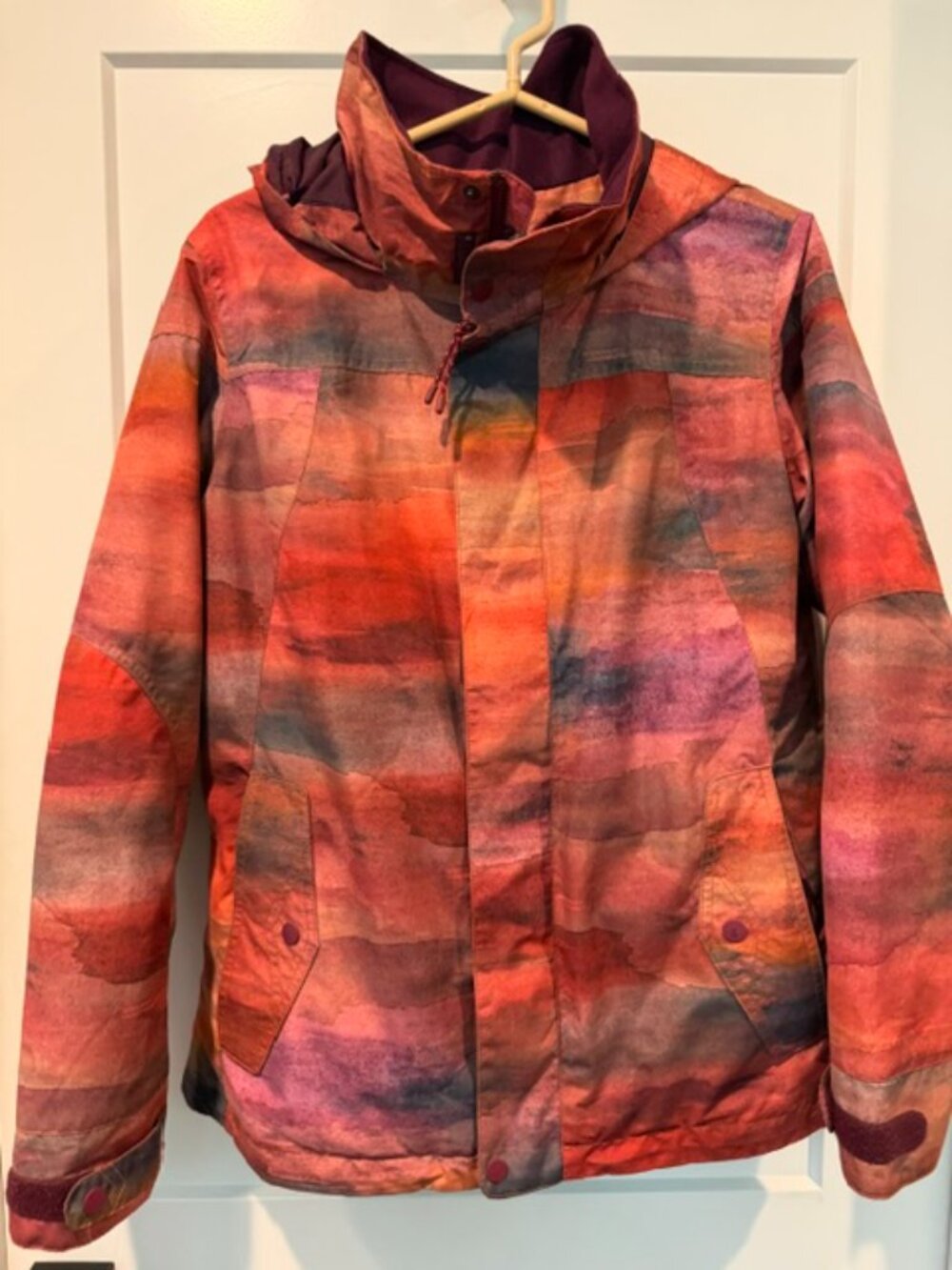 Burton Women's Insulated Ski/Snowboard Jacket | Watercolor Plaid | Size XL